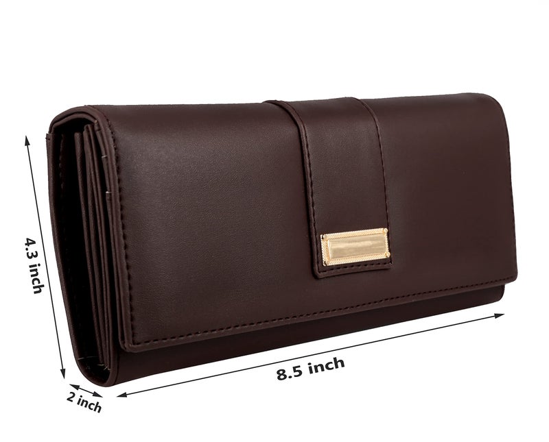 ALSU Women's Hand Wallet Purse Clutch | Phone Pocket | Coin Compartment | Credit Card Slots| Zipper Pocket| Office use| Casual use| Faux Leather (Brown) - Image 5