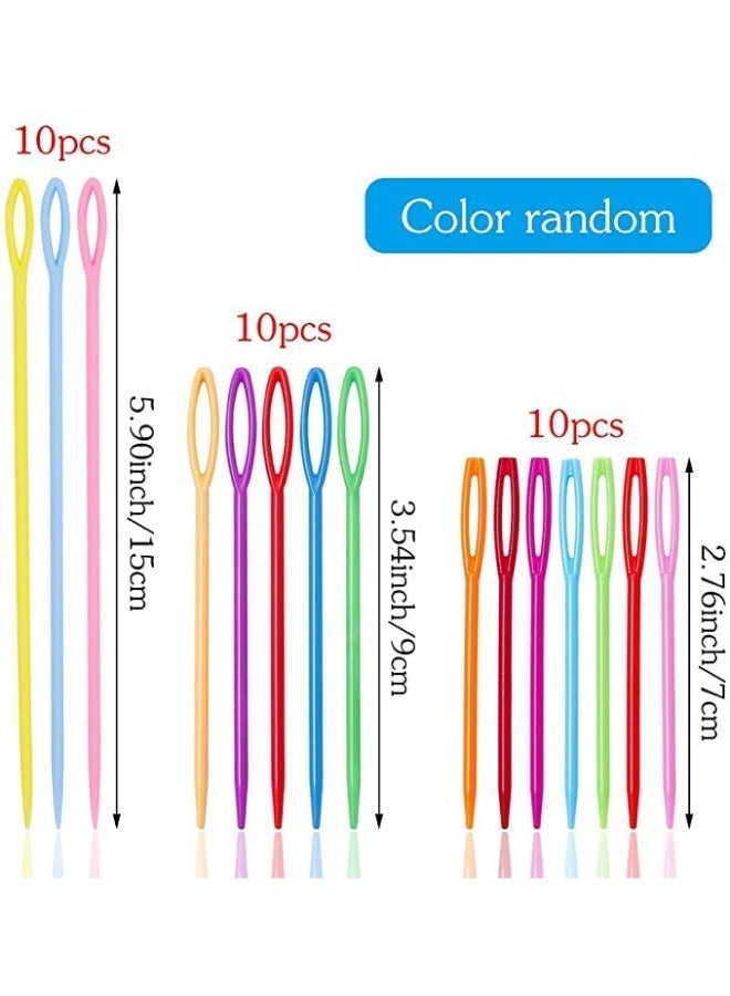 Generic 30 Pack Big Eye Plastic Lace Needles for Crafts, Knitting, Learning and Sewing  - Image 2
