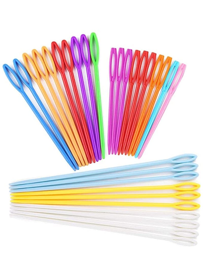 Generic 30 Pack Big Eye Plastic Lace Needles for Crafts, Knitting, Learning and Sewing  - Image 1