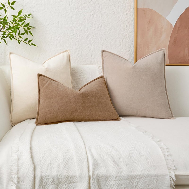 K KEVIN TEXTILE Kevin Textile Waterproof Decorative Pillow Covers Camel 12x20 Inch Pack of 2 Soft Boucle Textured Lumbars Cushions Elegant Accent Pillows for Couch Sofa Chair Bed Home Decor Indoor Outdoor - Image 5