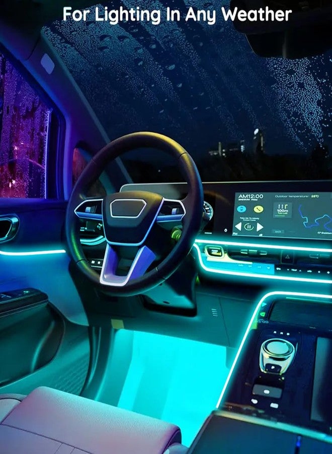 TEKSHINNY أضواء TEKSHINNY LED داخلية للسيارة، إضاءة LED داخلية للسيارة RGB، تحكم لاسلكي عبر تطبيق وجهاز تحكم عن بعد، طقم إضاءة محيطية 9 في 1 مع 236 بوصة من الألياف الضوئية، أضواء سلكية EL للسيارة من الداخل، SKD-9 - Image 5