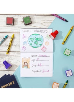 Juvale 24 Pack Blank Passport Notebooks, Travel Journals For Kids Pretend Play, 24 Pages (4.1 X 5.6 In)  - Image 2