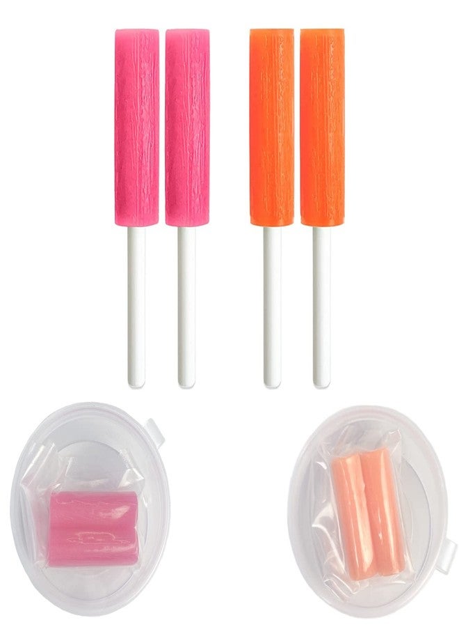 BowieMall 4Pcs Aligner Trays Seaters Chewies Silicone for Chompers Orthodontics Invisalign Aligners in Orange&Pinke Color with Case - Image 1