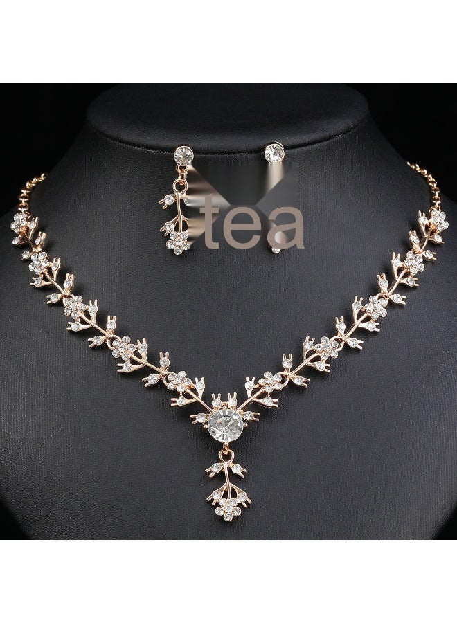 NIBEMINENT Elegant Fashion Bride Necklace and Earring Set