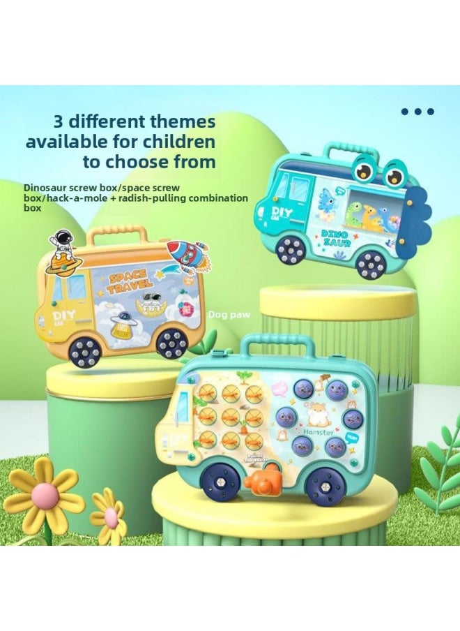 Children's Screw Puzzle Toy Nut Combination Screw Removal Simulation Electric Baby Repair Toolbox Toy-Color:3-in-1 Suitcase + Electric Drill [hack-a-mole + Pulling Radish + Tightening Screws]  - Image 3