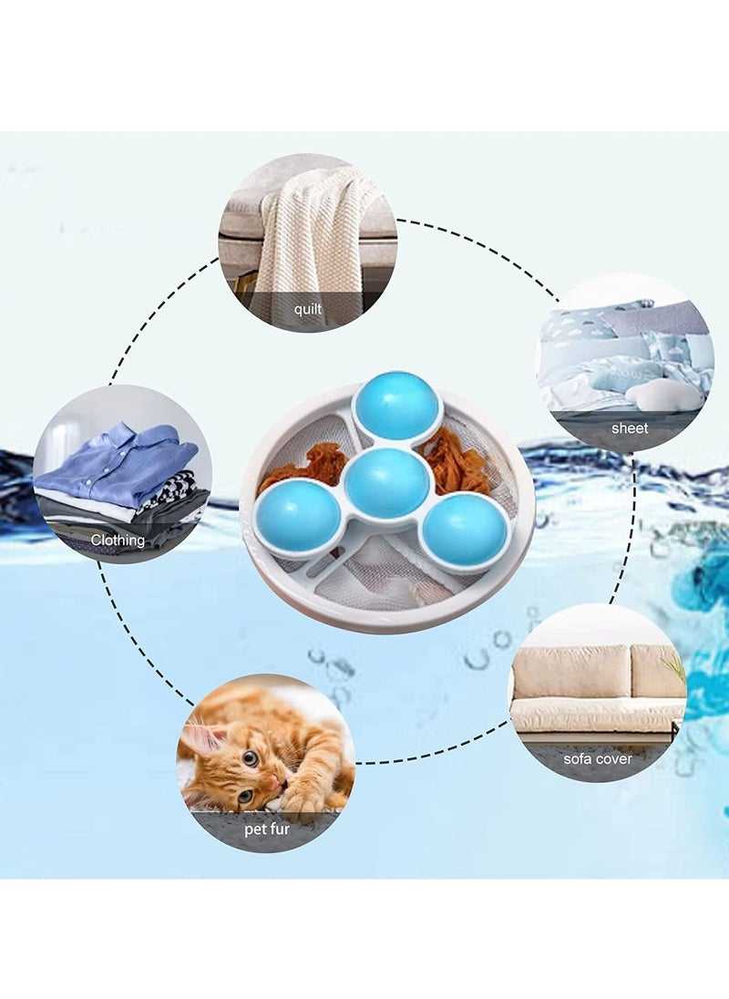 Pet Hair Remover Reusable Lint Catcher Washing Machine Filter Cleaning Mesh Bag Floating for Laundry Durable 4 Pack