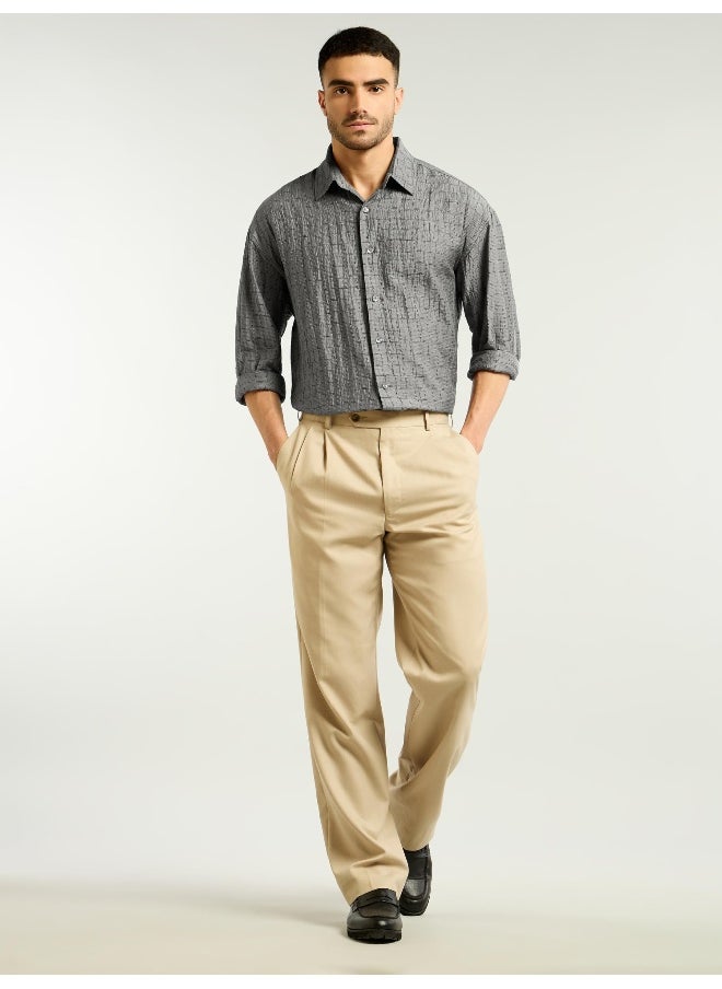Beyoung Grey Textured Jacquard Shirt  - Image 3