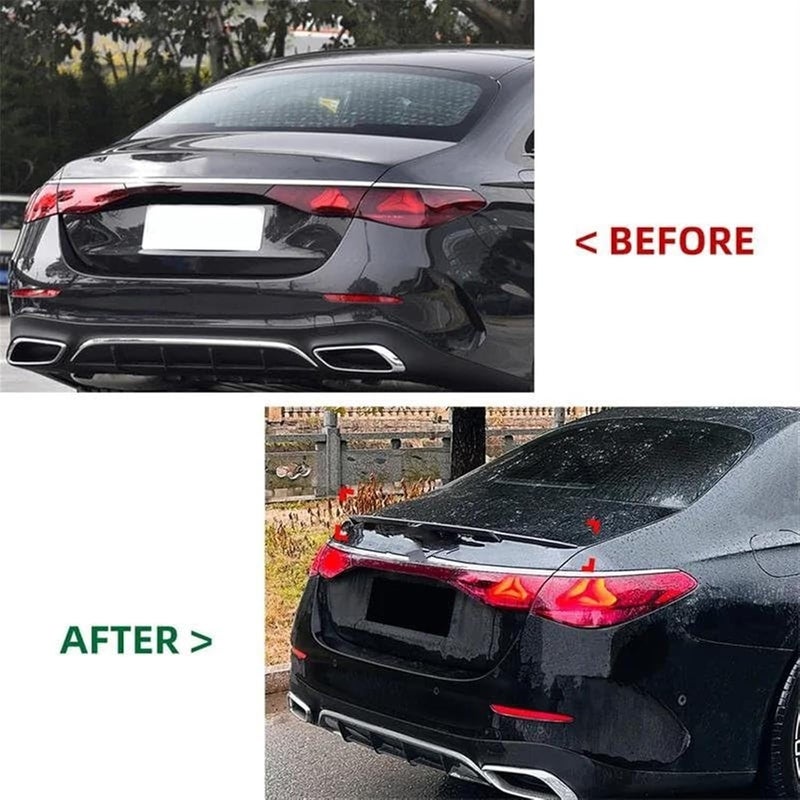 QASULER Gloss Black Rear Bumper Spoiler for E Class - Image 2