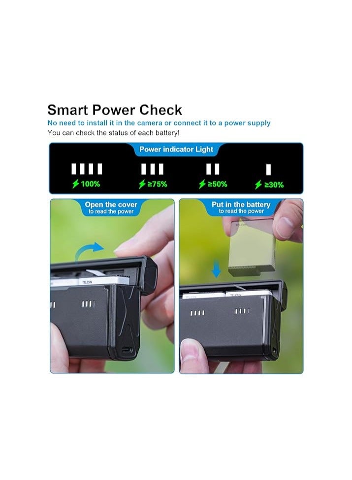 TELESIN Pocket-Size 3-Slot Charger Box for GoPro HERO13 Battery – Fast Portable Charging Case for Action Camera Batteries - Image 2