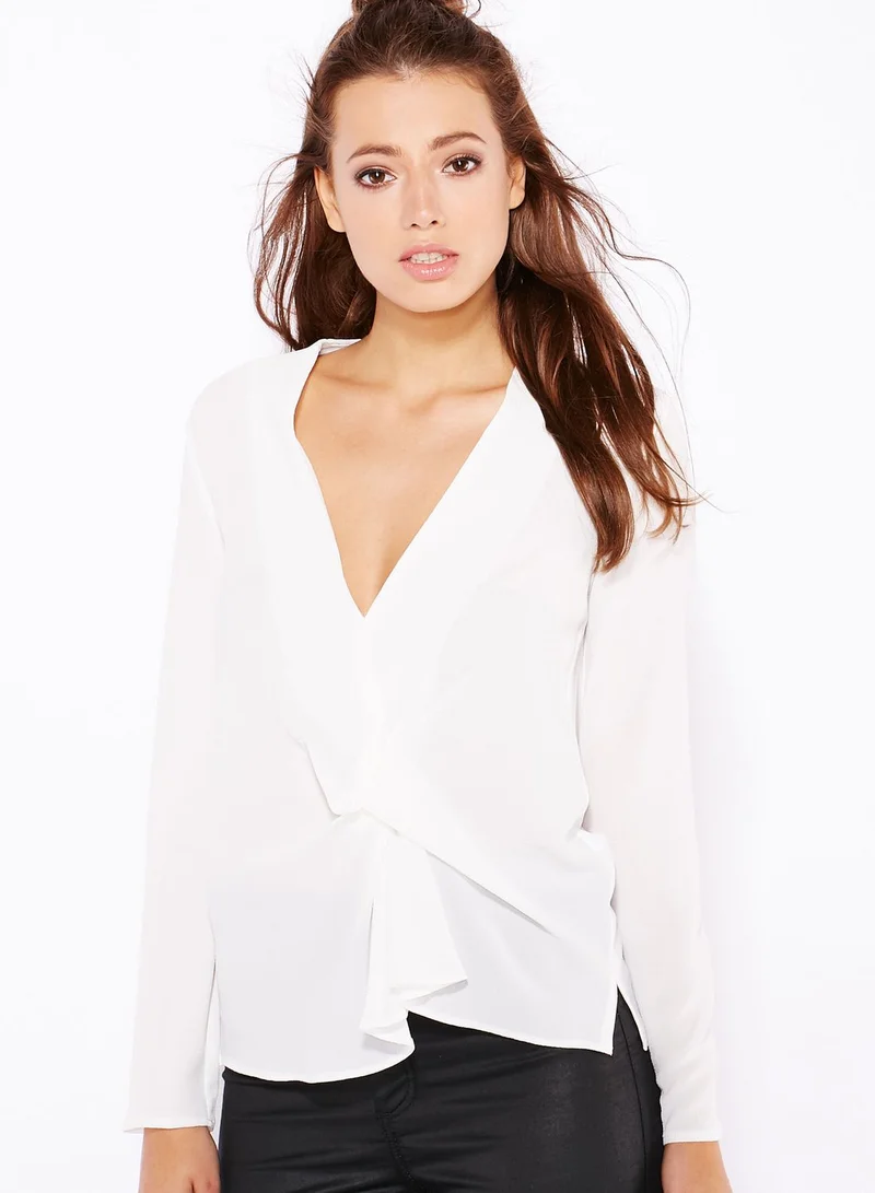 TOPSHOP Drape Front Blouse