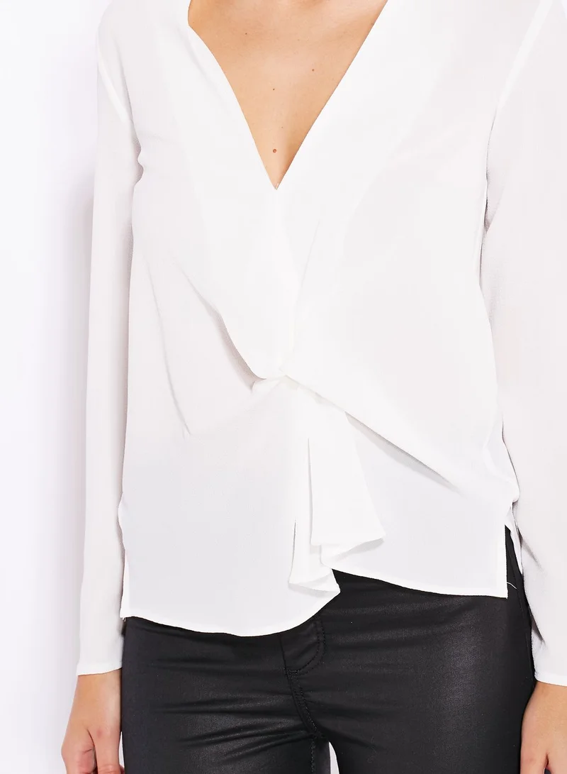 TOPSHOP Drape Front Blouse