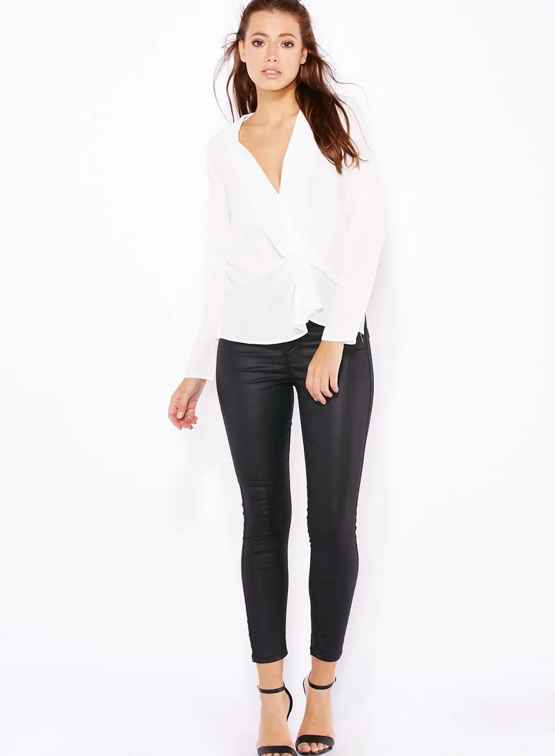 TOPSHOP Drape Front Blouse