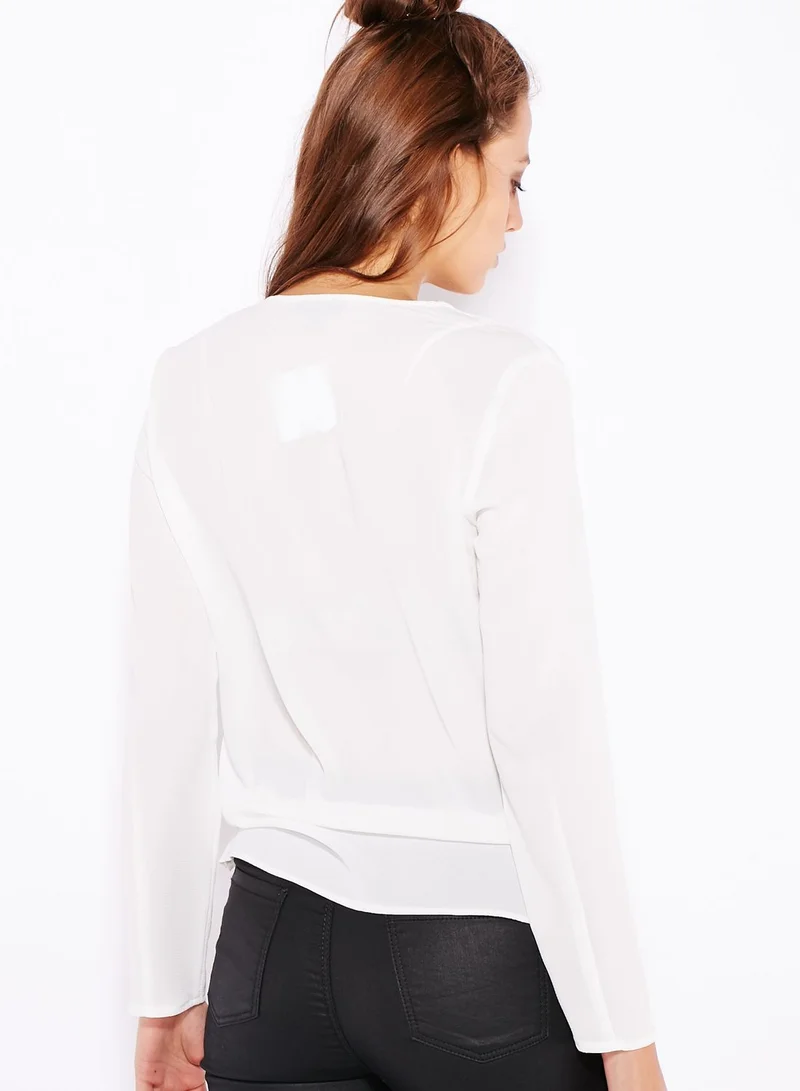 TOPSHOP Drape Front Blouse