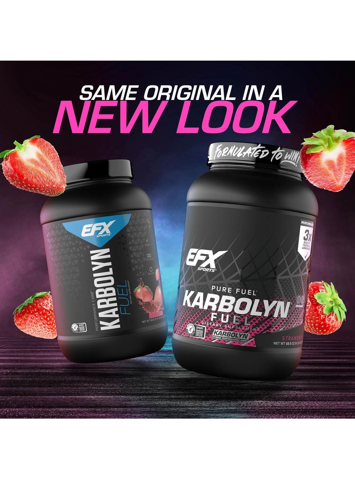 Efx Sports Karbolyn Fuel Pre, Intra, Post Workout Carbohydrate Supplement Powder Carb Load, Energize Improve & Recover Faster Easy To Mix Strawberry 1950Gm