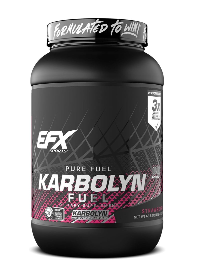 EFX Sports Karbolyn Fuel Pre, Intra, Post Workout Carbohydrate Supplement Powder Carb Load, Energize Improve & Recover Faster Easy to Mix Strawberry 1950gm - Image 1