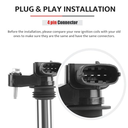 NPAUTO حزمة 6 لفائف إشعال بديلة لـ V6 3.6 3.6L 2004 2005 2006 2007 2008 2009 كاديلاك CTS SRX STS، 06 07 09، بويك ألور لاكروس رينديزفوس، 2009 شيفروليه ترافيرس GMC أكاديا ساتورن أوتلوك UF375 - Image 5