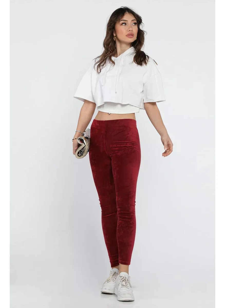 Gülseli Gulseli Women's High Waist Velvet Leggings