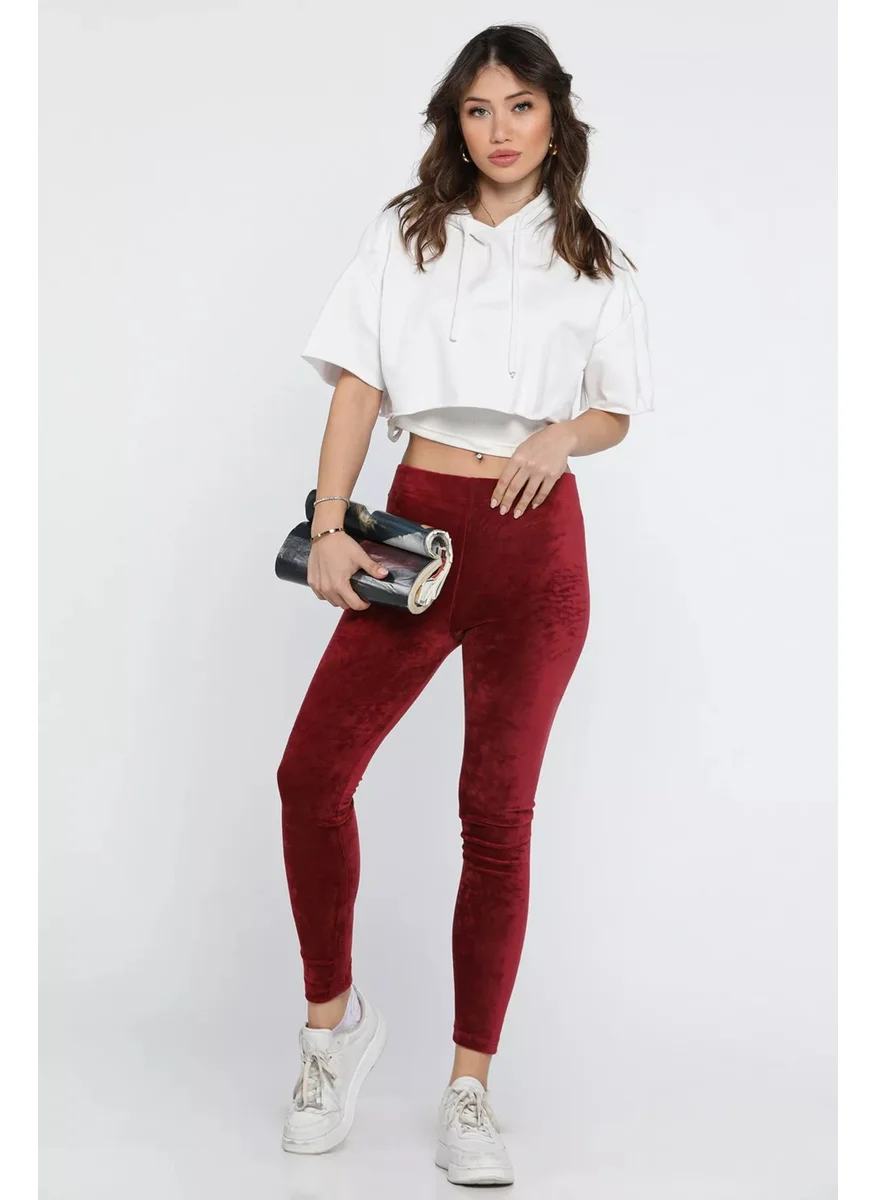 Gülseli Gulseli Women's High Waist Velvet Leggings