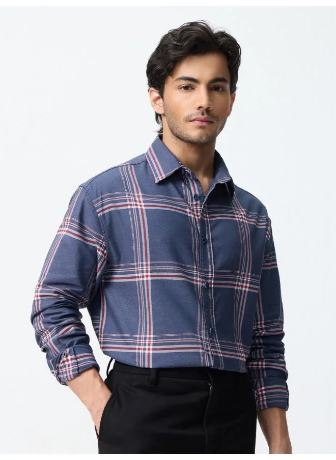 The Souled Store The Souled Store Men Plaid Cobalt Blue Shirts