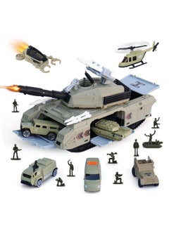 Military Tank Toy Sets, Army Toys With 7 Vehicles, Army Men Trucks Helicopter Birthday Gift For Boys Age 47, Easy To Store