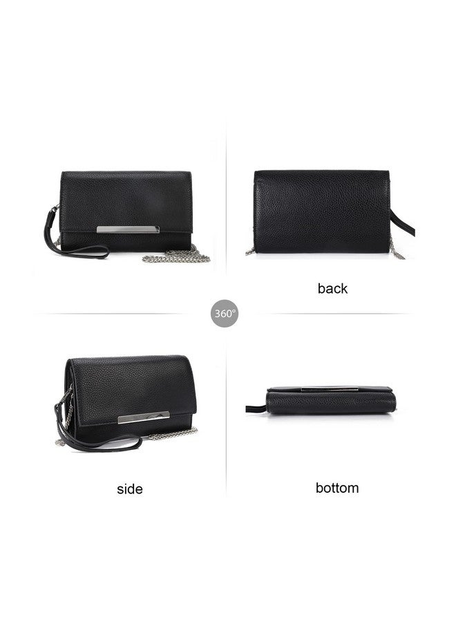 AFKOMST Small Clutch Purses For Women Formal Crossbody Evening Bag And Wristlet Handbags With Chain Strap Black - Image 4