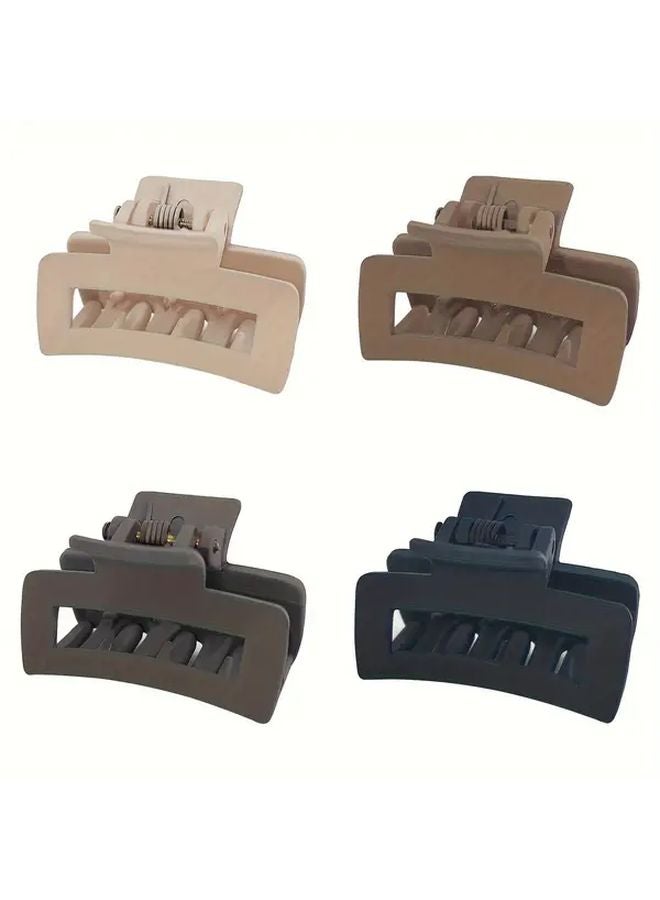 4 قطع مشابك مخلب مربعة غير لامعة للنساء، إكسسوارات شعر قوية غير قابلة للانزلاق - Image 1