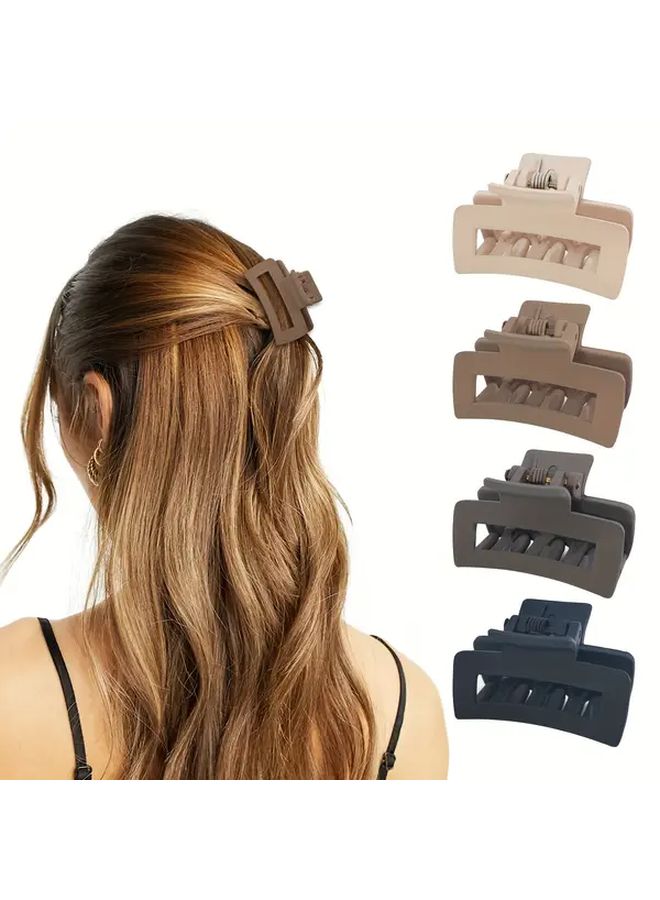 4 قطع مشابك مخلب مربعة غير لامعة للنساء، إكسسوارات شعر قوية غير قابلة للانزلاق - Image 4