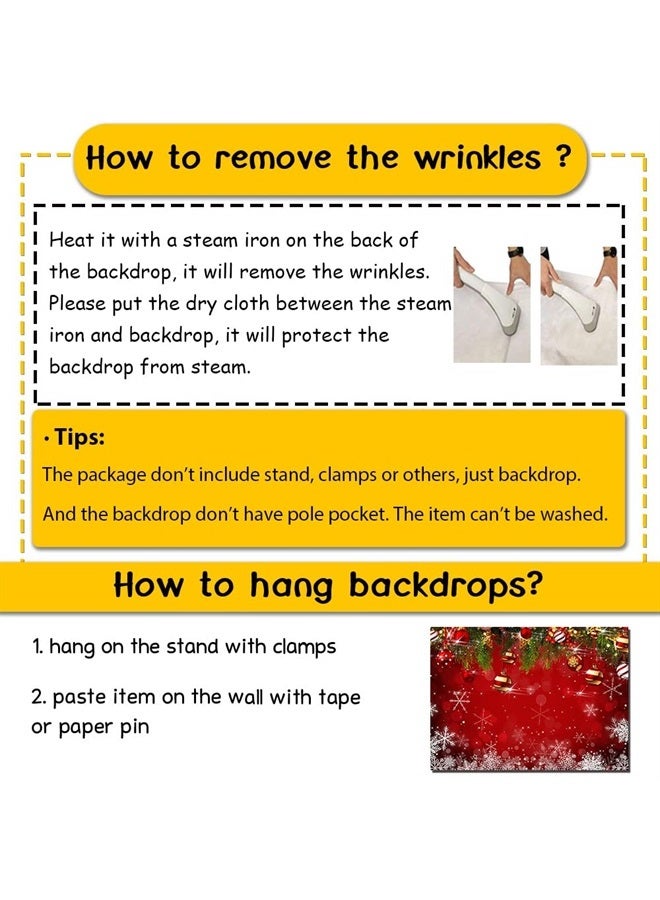 Fanghui Red Christmas Photography Backdrop Vinyl 7X5FT Winter Holiday Party Photo Background New Year Eve Family Party Decorations Banner Photo Booth