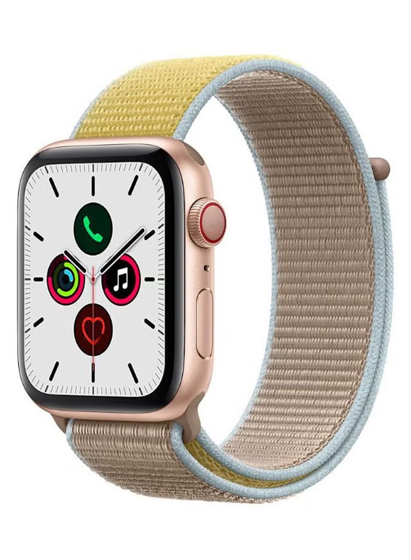 IAF Solid Replacement Band For Apple Watch Series 5/4/3/2/1 Brown/Light Blue/Yellow - Image 2