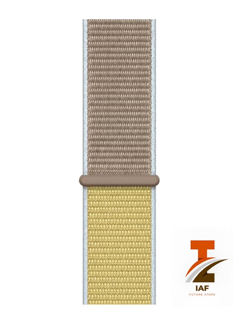 IAF Solid Replacement Band For Apple Watch Series 5/4/3/2/1 Brown/Light Blue/Yellow - Image 1