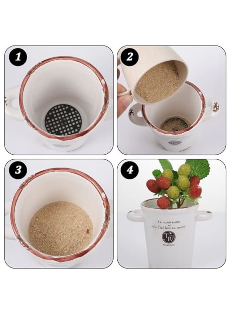 Barakah 100 قطعة غطاء ثقب شبكة أصيص النباتات، شاشة تصريف بونساي لإدخال أصيص الزهور، حصيرة شبكة قاع الأصيص لمنع تسرب التربة، تعزيز نمو النباتات، شبكة بولي إيثيلين متينة (1.8" / أسود) - Image 3