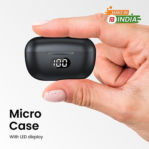 Portronics Harmonics Twins S5 Smart TWS in Earbuds with LED Display, 15Hrs Playtime, Bluetooth 5.3V, Music & Game Modes, Low Latency, Ipx4 Water Resistant, Voice Assistant, Type C Fast Charging(Black) - Image 2