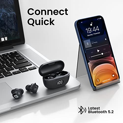 Portronics Harmonics Twins S5 Smart TWS in Earbuds with LED Display, 15Hrs Playtime, Bluetooth 5.3V, Music & Game Modes, Low Latency, Ipx4 Water Resistant, Voice Assistant, Type C Fast Charging(Black) - Image 3