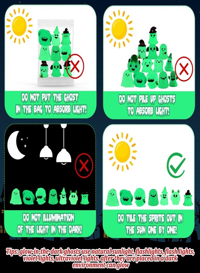 Arrowbash مجموعة أروباش المكونة من 20 قطعة من مجسمات أشباح مصغرة مضيئة في الظلام، مصنوعة من الراتنج، لتزيين حدائق الهالوين الصغيرة، مثالية للحفلات والحرف اليدوية. - Image 2