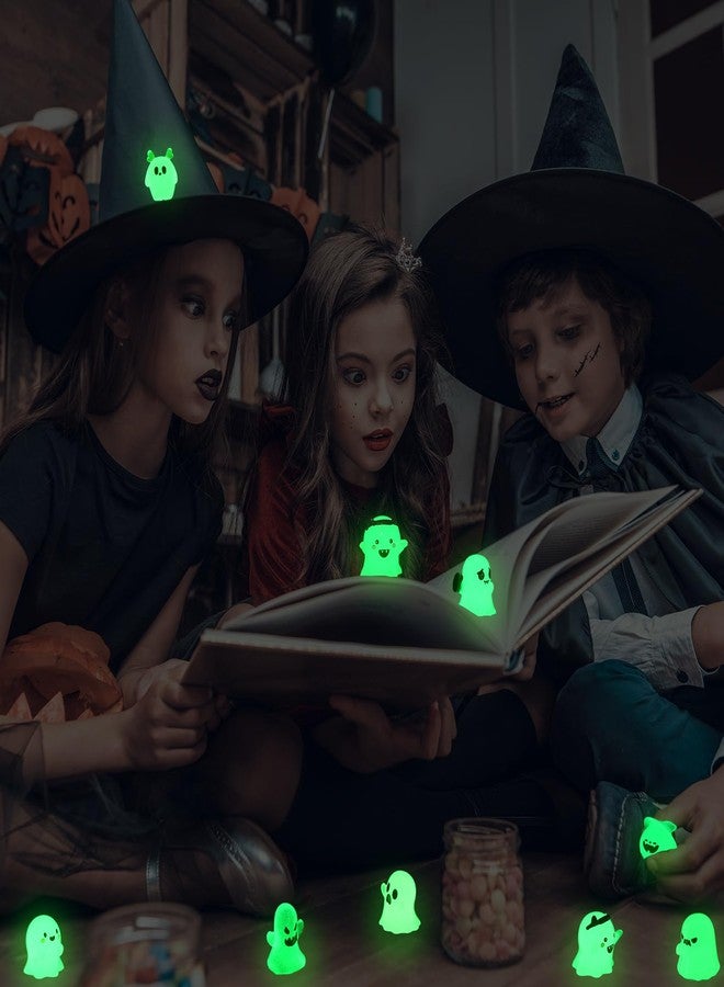 Arrowbash مجموعة أروباش المكونة من 20 قطعة من مجسمات أشباح مصغرة مضيئة في الظلام، مصنوعة من الراتنج، لتزيين حدائق الهالوين الصغيرة، مثالية للحفلات والحرف اليدوية. - Image 4