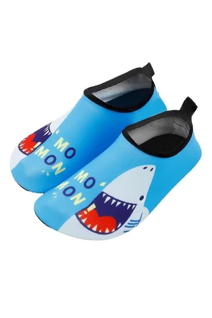 Kids Swim Water Shoes Barefoot Sports Shoes Quick Dry Non-Slip for Beach Surf Aqua Pool Socks for Boys Girls.Children's beach shoes, non-slip, printed, soft sole, outdoor wading shoes, indoor sports shoes.（30-31） - Image 1