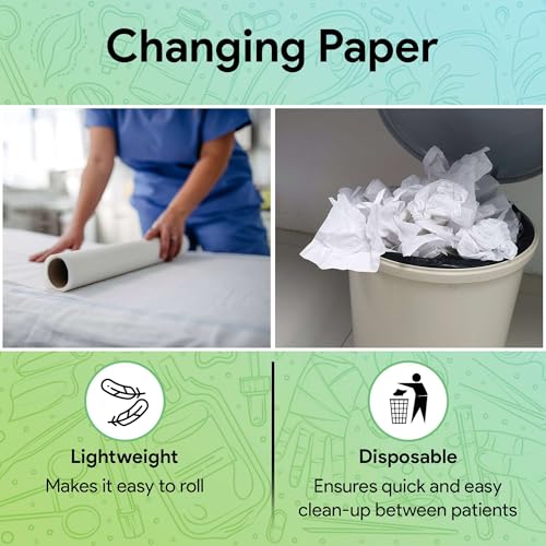 FifthPulse Medical Exam Table Paper 17"x125 Feet - 1 Roll of Disposable White Table Paper Rolls for Doctor's Offices, Chiropractors, and More - Latex Free Bed Sheet - Image 3