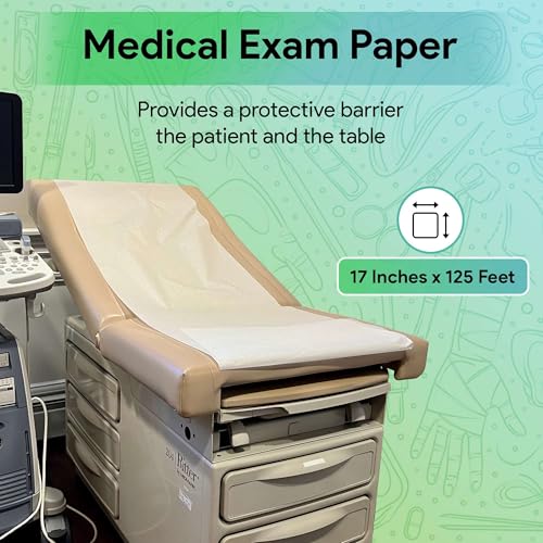 FifthPulse Medical Exam Table Paper 17"x125 Feet - 1 Roll of Disposable White Table Paper Rolls for Doctor's Offices, Chiropractors, and More - Latex Free Bed Sheet - Image 2