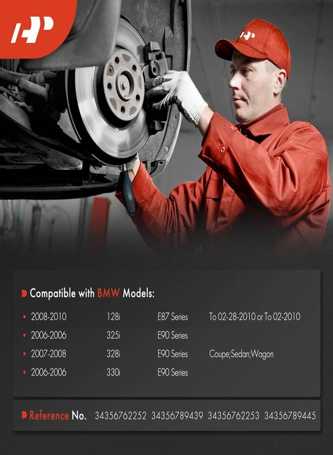 A-Premium Front and Rear Disc Brake Pad Wear Sensors Compatible with BMW E87/E90 Series 128i 2008-2010, 325i 2006, 328i 2007-2008, 330i 2006, 2-PC Set - Image 3