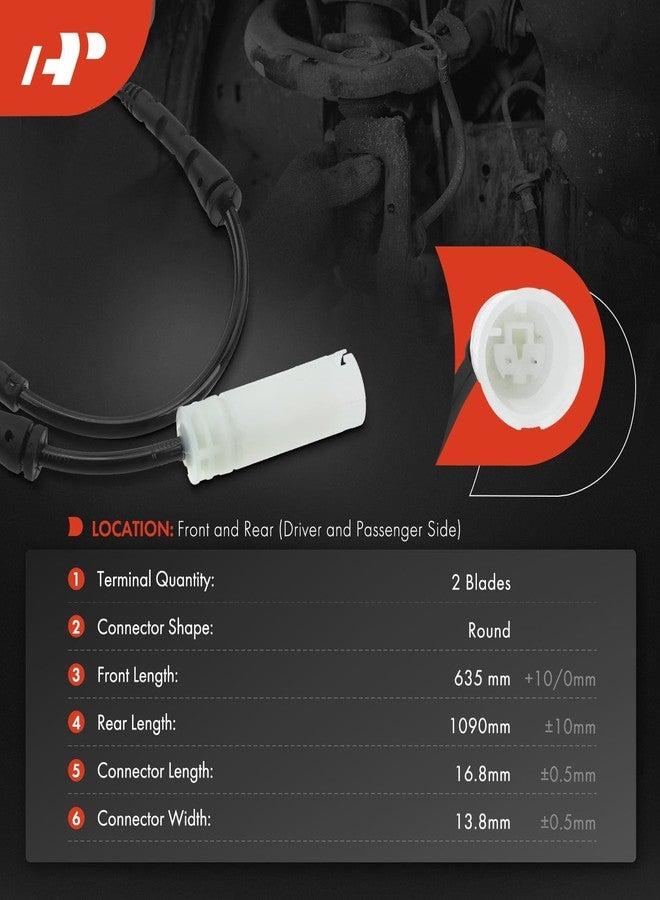 A-Premium Front and Rear Disc Brake Pad Wear Sensors Compatible with BMW E87/E90 Series 128i 2008-2010, 325i 2006, 328i 2007-2008, 330i 2006, 2-PC Set - Image 2