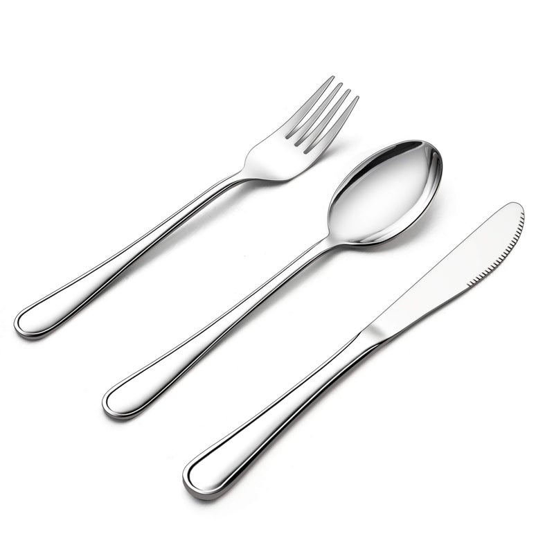 LIANYU 12-Piece Kids Silverware Set, Stainless Steel Toddler Utensils Flatware Set, Child Cutlery Tableware for 4, Include knives Forks Spoons, Mirror Finished, Dishwasher Safe - Image 1