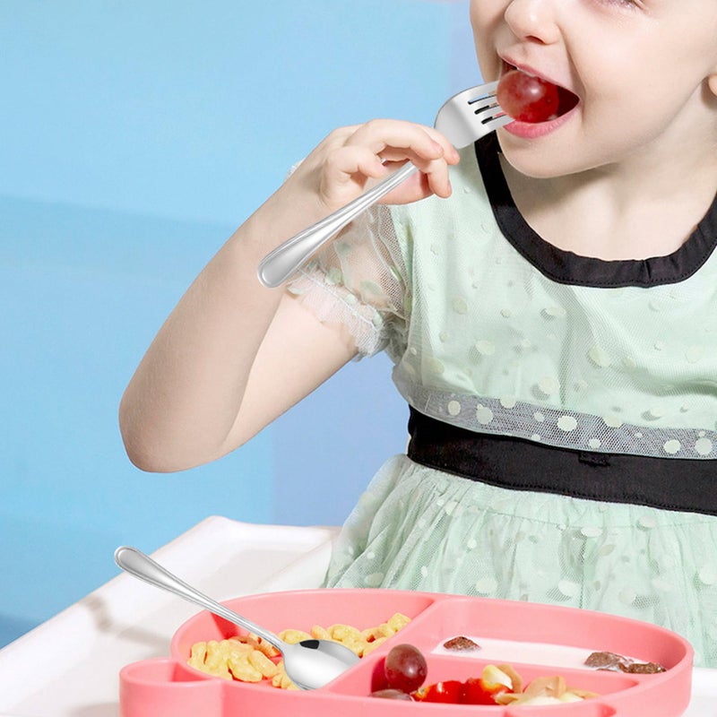 LIANYU 12-Piece Kids Silverware Set, Stainless Steel Toddler Utensils Flatware Set, Child Cutlery Tableware for 4, Include knives Forks Spoons, Mirror Finished, Dishwasher Safe - Image 3