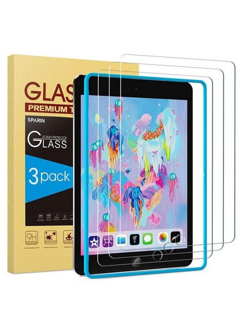 3 Pack Glass Screen Protector Compatible With Ipad 6Th 5Th Generation 9.7 Inch Ipad Air 2 Tempered Glass Alignment Frame