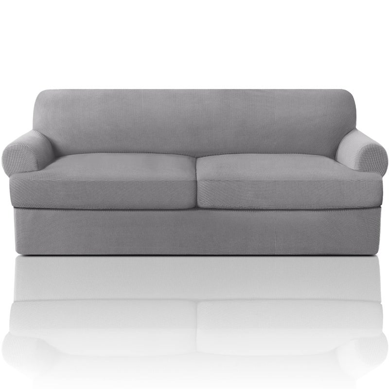 غطاء أريكة PrinceDeco T Cushion 3 قطع أغطية أريكة لكرسي T غطاء أريكة ناعم أغطية أثاث مع 2 غطاء مقعد T فردي بعرض يصل إلى 90 دوف