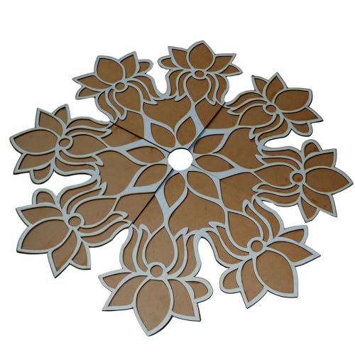 Craftvatika Big 24 Inches Rangoli Stencils for Door Entrance | Diwali Decoration Item for Home and Diwali Gifts - Rangoli mat for Living Room,Pongal, Festive Deocr, Rangoli Making Tools kit - Image 3