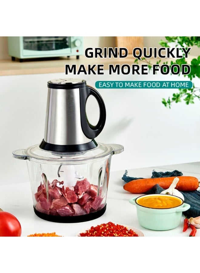 Silver Crest Pro 3000W Electric Meat Grinder and Food Chopper, 3.8L Stainless Steel Bowl, 2-in-1 Kitchen Processor, Powerful Motor, Safety Interlock, Detachable Parts and Multi-Purpose Food Preparation - Image 2