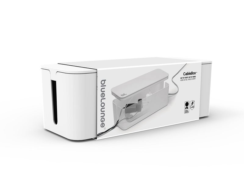 Bluelounge CableBox cable organizer hides messy, loose, tangled cables White color (CB01WH) - Image 2