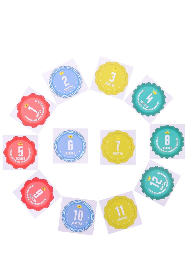 KASTWAVE Baby Monthly Milestone Stickers, Set of 1 Crown Baby Monthly Stickers, Monthly Photo Picture Props for Infant Onesie, Newborn Monthly Milestone Stickers, Scrapbook Photo Keepsake  - Image 1
