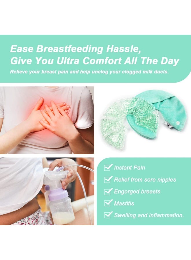 1Pair Hot Cold Gel Bead Breast Therapy Pack,Breast Ice Packs for Breastfeeding,Relief for Breastfeeding,Nursing Pain, Mastitis,Engorgement,Plugged Ducts, Boost Milk Let-Down & Production (Green) - Image 4