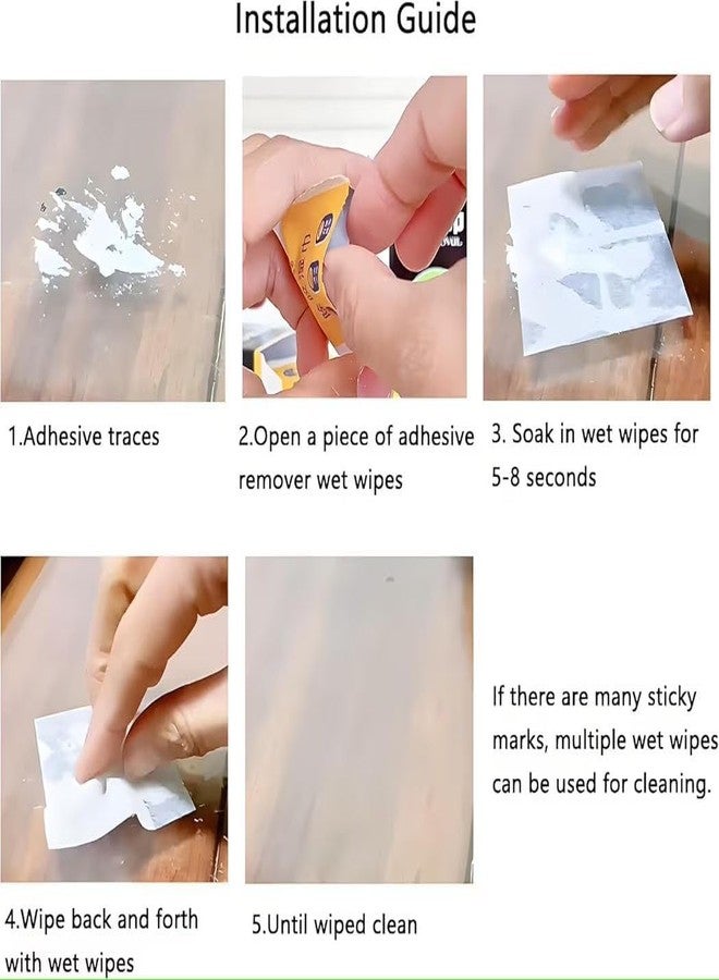 Megika Glue Removing Wipes | Adhesive & Sticker Residue Cleaner | Safe on Skin & Surfaces | Single-Use Wet Wipes | 36 Pcs - Image 4